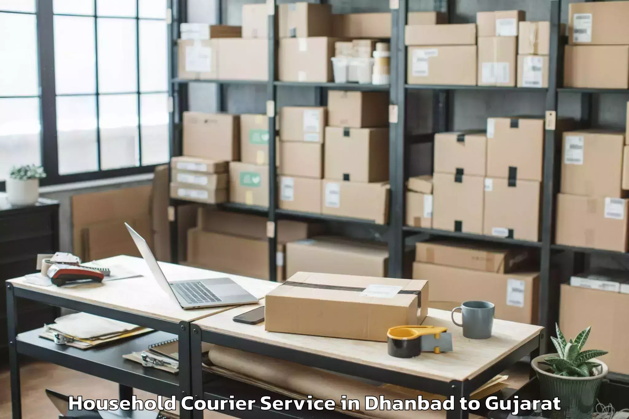 Easy Dhanbad to Rudramata Household Courier Booking